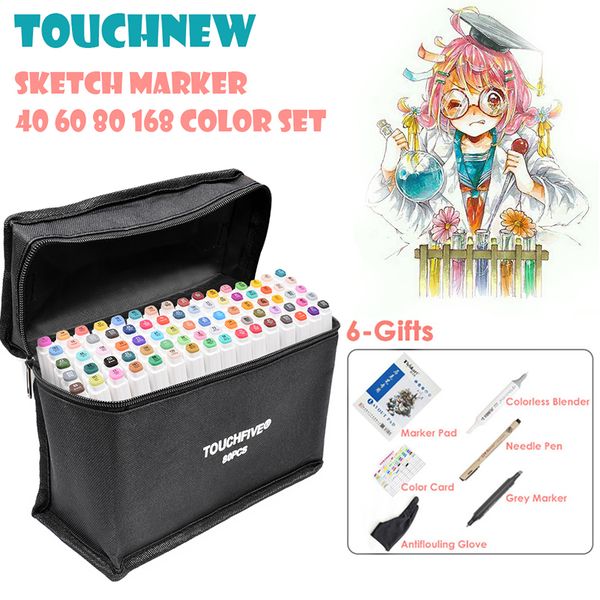 touchfive 40/60/80/168 color art markers sketch drawing marker pens set alcohol based twin tips anime art supplies with 6 gifts
touchfive 40/60/80/168 color art markers sketch drawing marker pens set alcohol based twin tips anime art supplies with 6 gifts