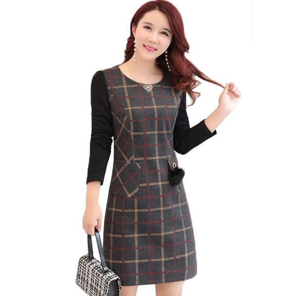 casual dresses winter women 2021 fashion plaid thick woolen dress slim plus size 4xl bag hip clothing vestidos y69, Black;gray
casual dresses winter women 2021 fashion plaid thick woolen dress slim plus size 4xl bag hip clothing vestidos y69, Black;gray