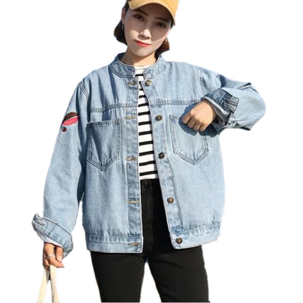 fashion embroidery large size jackets for women casual stand neck single breasted denim jacket autumn women coat coats of arms, Black;brown
fashion embroidery large size jackets for women casual stand neck single breasted denim jacket autumn women coat coats of arms, Black;brown