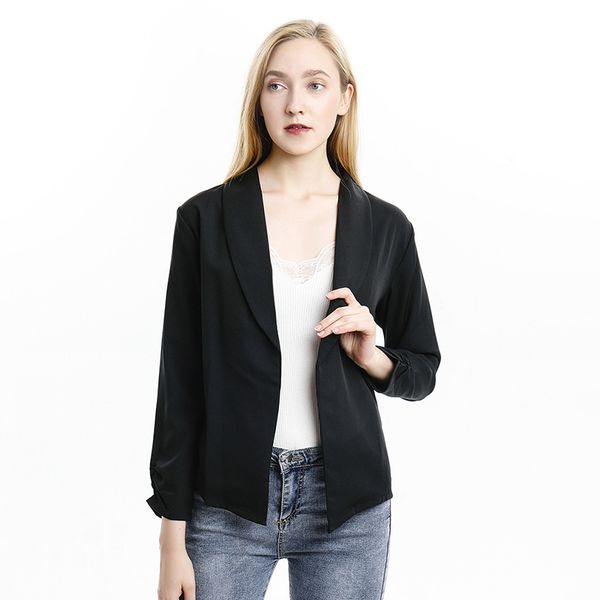 women's irregular blazer 2020 spring autumn clothing slim jacket for office lady chaqueta mujer open stitch blazer jacket, White;black
women's irregular blazer 2020 spring autumn clothing slim jacket for office lady chaqueta mujer open stitch blazer jacket, White;black