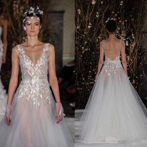 mira zwillinger 2020 illusion wedding dresses sleeveless 3d-floral appliques v neck bridal gowns bride dress, White
mira zwillinger 2020 illusion wedding dresses sleeveless 3d-floral appliques v neck bridal gowns bride dress, White