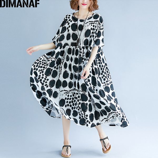 dimanaf women summer dress plus size femme large vestidos clothing print dot black elegant lady casual loose linen long dresses, Black;pink
dimanaf women summer dress plus size femme large vestidos clothing print dot black elegant lady casual loose linen long dresses, Black;pink