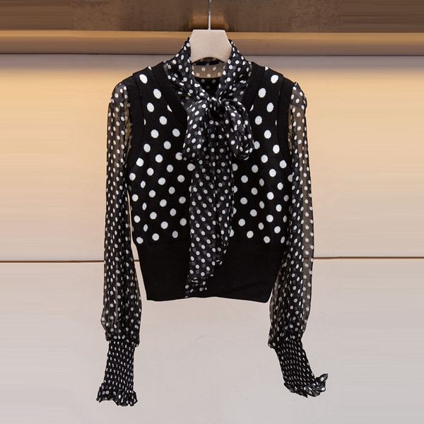 полька dot see through блуза дамы свитер вязание лоскутное топ женский осень зима bow tie одежда рубашки втулки женщин в, White;black
полька dot see through блуза дамы свитер вязание лоскутное топ женский осень зима bow tie одежда рубашки втулки женщин в, White;black