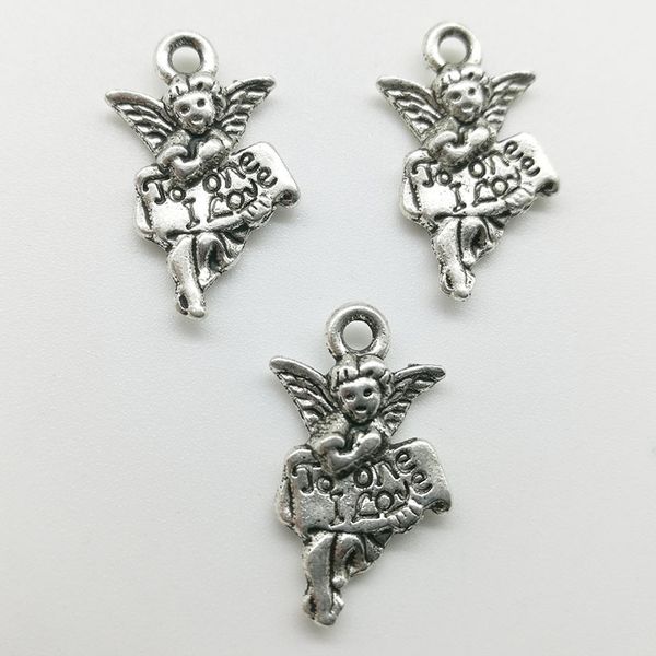 100pcs/lot to one i love angel alloy charms pendant retro jewelry diy keychain ancient silver pendant for bracelet earrings necklace 19*11mm, Bronze;silver
100pcs/lot to one i love angel alloy charms pendant retro jewelry diy keychain ancient silver pendant for bracelet earrings necklace 19*11mm, Bronze;silver