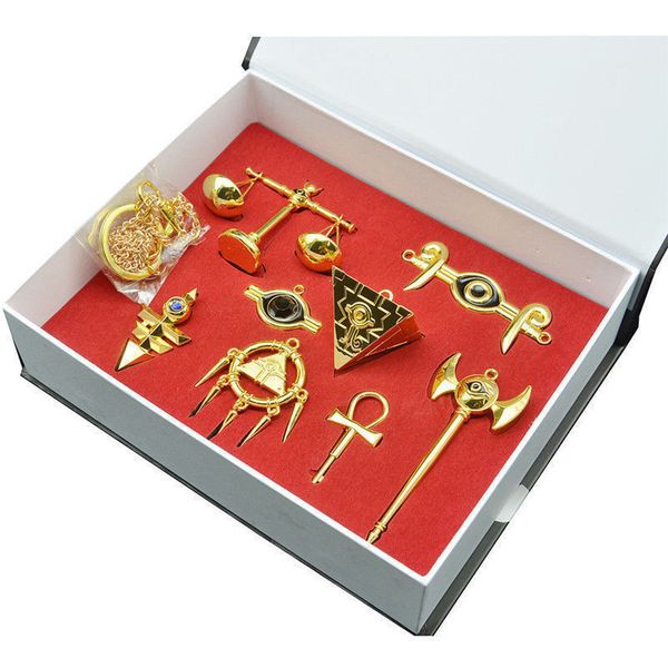 yu-gi-oh millennium puzzle badge necklace pendant keychain 8pcs set+box, Silver 
yu-gi-oh millennium puzzle badge necklace pendant keychain 8pcs set+box, Silver