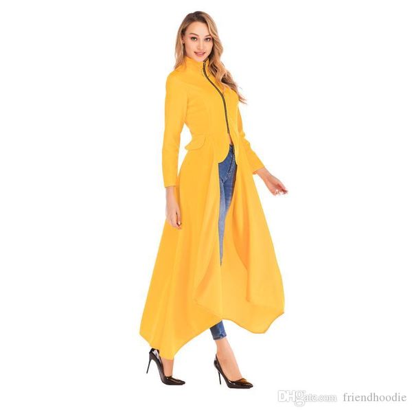 women designer long jackets 19ss spring new zipper slim fit irregular solid blazer jacket coats, Black;brown
women designer long jackets 19ss spring new zipper slim fit irregular solid blazer jacket coats, Black;brown