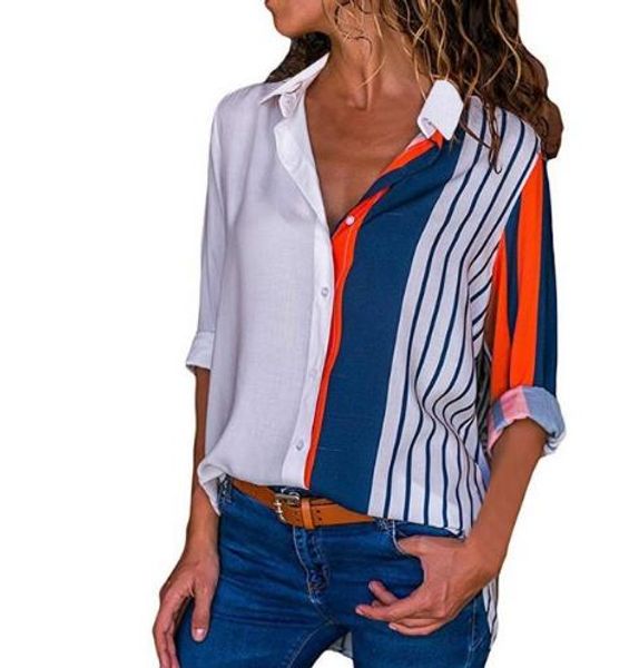 women shirt 2019 new women summer autumn and blouses shirt plus size long sleeve striped print blouse, White
women shirt 2019 new women summer autumn and blouses shirt plus size long sleeve striped print blouse, White