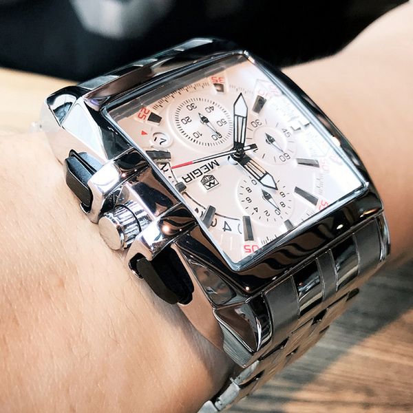 megir men big dial fashion business analog quartz wrist watch stainless steel strap sports watches clock male relogio masculino, Slivery;brown
megir men big dial fashion business analog quartz wrist watch stainless steel strap sports watches clock male relogio masculino, Slivery;brown