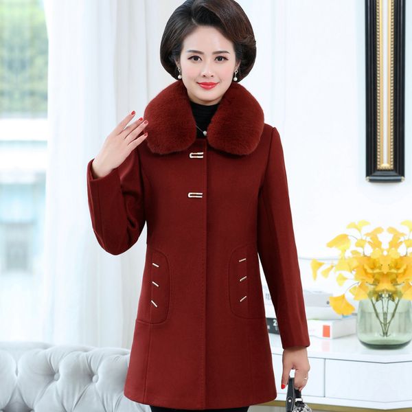 mother dress woolen coat women's mid-length 9 new autumn and winter woolen middle-aged women's wool coat jacket, Black;brown
mother dress woolen coat women's mid-length 9 new autumn and winter woolen middle-aged women's wool coat jacket, Black;brown