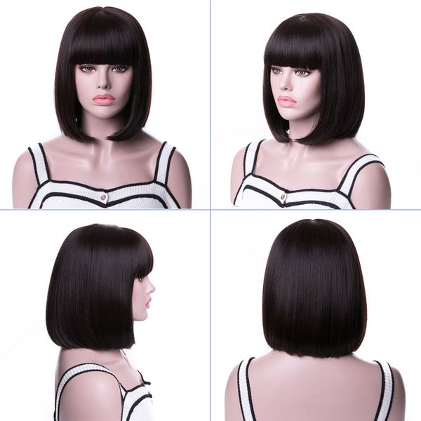 cosycode brown bob wig with bangs for women short straight non-lace synthetic cosplay wig costume party 13 inch 34 cm, Black
cosycode brown bob wig with bangs for women short straight non-lace synthetic cosplay wig costume party 13 inch 34 cm, Black