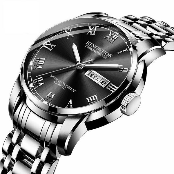 kingnous men watches stainless steel man watch waterproof calendar quartz clock movement male wristwatches, Slivery;brown
kingnous men watches stainless steel man watch waterproof calendar quartz clock movement male wristwatches, Slivery;brown