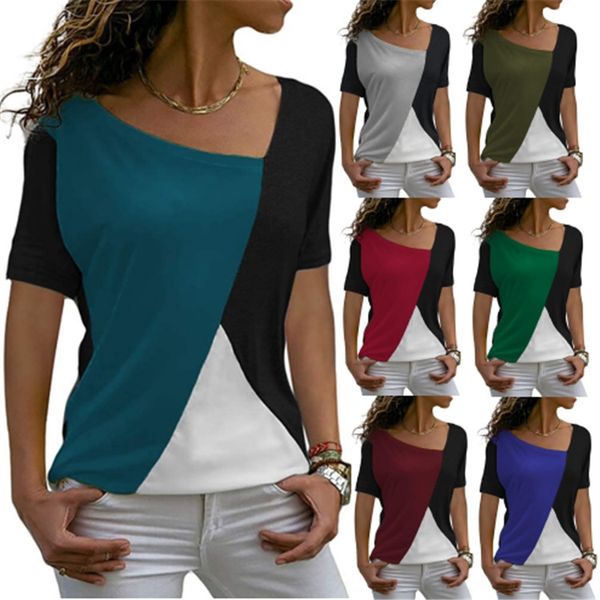 2020 contrast color short-sleeved round collar women's 2020 contrast color short-sleeved t-shirt t-shirt women's round collar top, White
2020 contrast color short-sleeved round collar women's 2020 contrast color short-sleeved t-shirt t-shirt women's round collar top, White