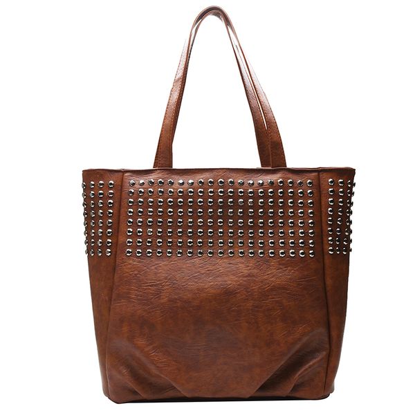 women leather shoulder bag rivet casual female tote bags fashion women's vintage handbag shoulder big black bags bolsas feminina
women leather shoulder bag rivet casual female tote bags fashion women's vintage handbag shoulder big black bags bolsas feminina