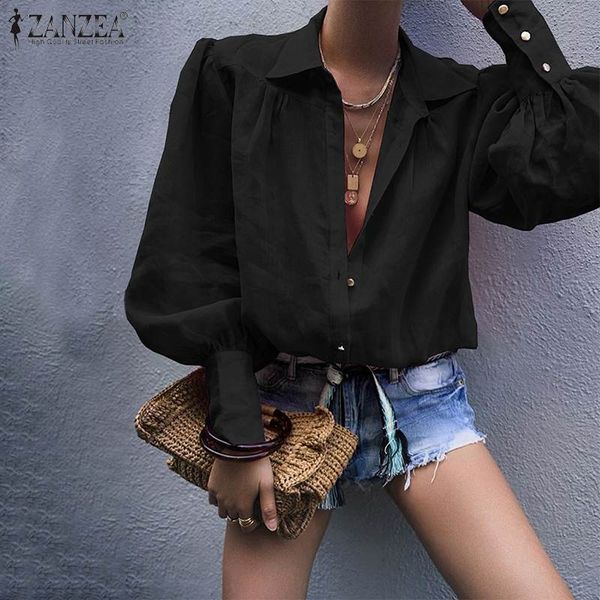 zanzea 2019 fashion office lady shirt women casual loose solid buttons down blouses puff sleeve tunic blusas plus size, White
zanzea 2019 fashion office lady shirt women casual loose solid buttons down blouses puff sleeve tunic blusas plus size, White