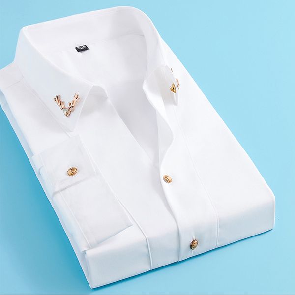 2020 new summer fashion chemise homme mens shirts short sleeve shirt men blouse elbow sleeve french shirt slim fit tuxedo shirts, White;black
2020 new summer fashion chemise homme mens shirts short sleeve shirt men blouse elbow sleeve french shirt slim fit tuxedo shirts, White;black