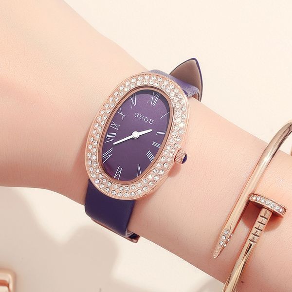 oval korean style personality ladies watches genuine leather strap fashion trends students diamond watch, Slivery;brown
oval korean style personality ladies watches genuine leather strap fashion trends students diamond watch, Slivery;brown