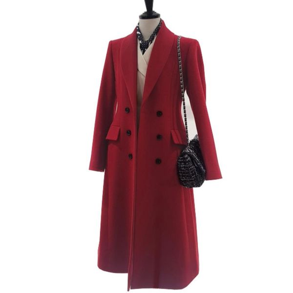 2019 autumn winter new fashion woolen coat women double-breasted high waist slim wool blends coat thickening, Black
2019 autumn winter new fashion woolen coat women double-breasted high waist slim wool blends coat thickening, Black