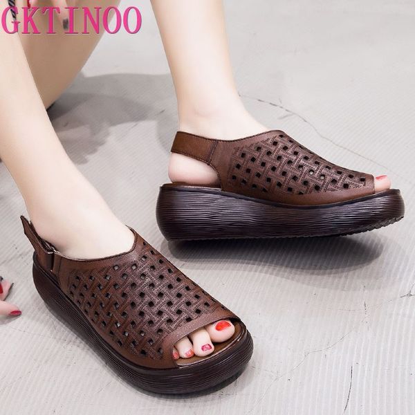gktinoo genuine leather sandals women summer shoes retro hollow out high heels wedges set foot women leather sandals 2020, Black
gktinoo genuine leather sandals women summer shoes retro hollow out high heels wedges set foot women leather sandals 2020, Black