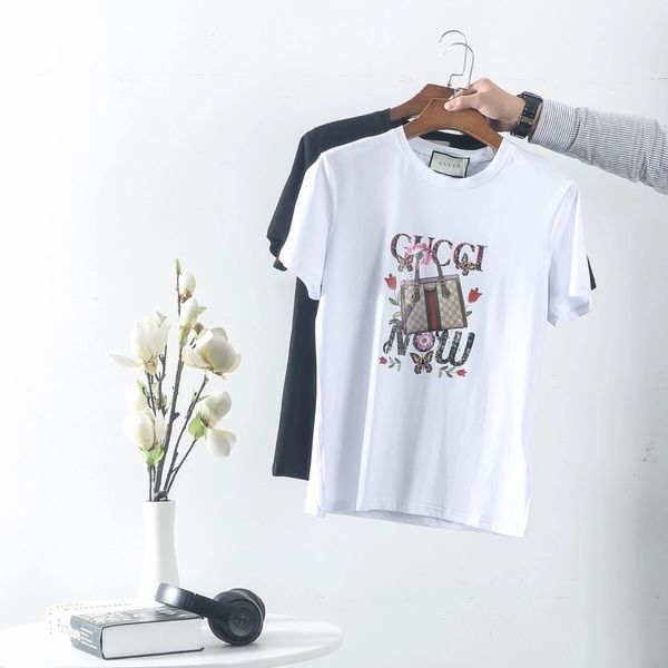 новое прибытие бренд женская футболка дизайнер на лето с коротким рукавом с модным принтом роскошная одежда с двумя цветами азиатский размер, White 
новое прибытие бренд женская футболка дизайнер на лето с коротким рукавом с модным принтом роскошная одежда с двумя цветами азиатский размер, White