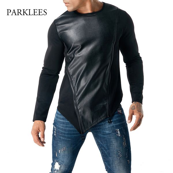 autumn new hoodies men brand hip hop pu leather sweatshirt hit color stitching mens double zipper irregular pullover sweat homme, Black
autumn new hoodies men brand hip hop pu leather sweatshirt hit color stitching mens double zipper irregular pullover sweat homme, Black
