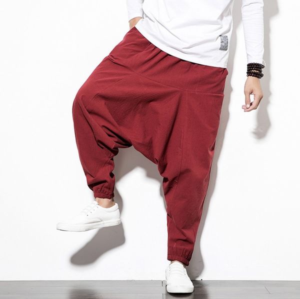 cotton linen hip hop harem pants men baggy pants mens crotch wide leg sweatpants casual loose boho trousers s-5xl, Black
cotton linen hip hop harem pants men baggy pants mens crotch wide leg sweatpants casual loose boho trousers s-5xl, Black