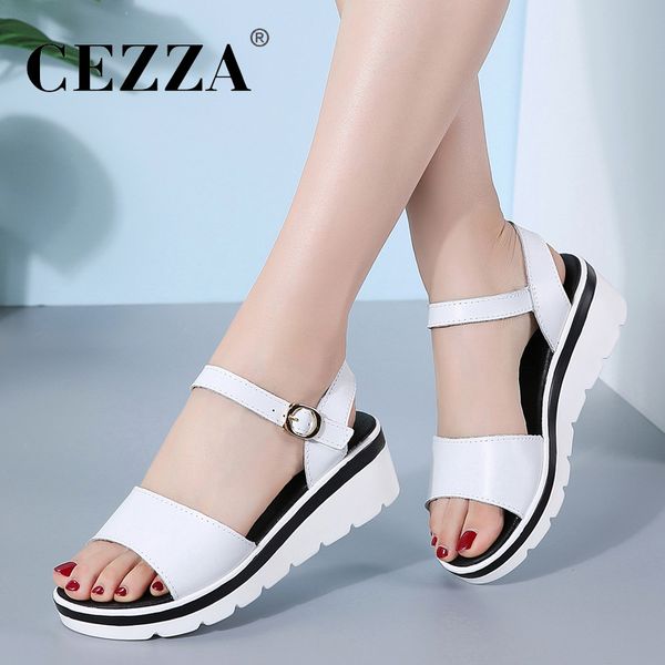 cezza 2020 women sandals white flat sandals wedges heel summer women open toe platform sandalias ladies gladiator, Black
cezza 2020 women sandals white flat sandals wedges heel summer women open toe platform sandalias ladies gladiator, Black