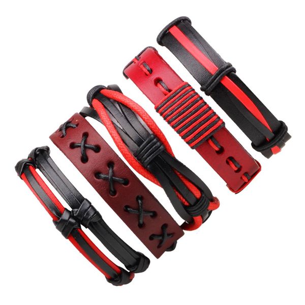 5-6pcs/set punk wrap bracelets for men multilayer leather fashion braided handmade rope bracelets & bangles casual male gift, Golden;silver
5-6pcs/set punk wrap bracelets for men multilayer leather fashion braided handmade rope bracelets & bangles casual male gift, Golden;silver