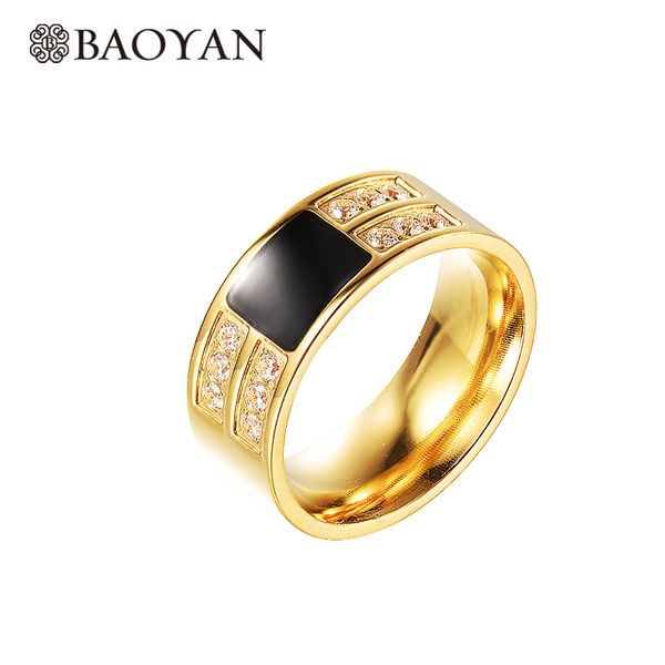 baoyan fashion elegant 316l stainless steel black gold color crystal stoneband ring for men n2
baoyan fashion elegant 316l stainless steel black gold color crystal stoneband ring for men n2