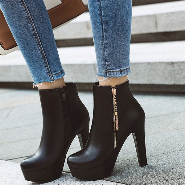 winter boots women side zip bare square heel boots platform tassel casual middle tube booties botas mujer invierno 2019, Black
winter boots women side zip bare square heel boots platform tassel casual middle tube booties botas mujer invierno 2019, Black