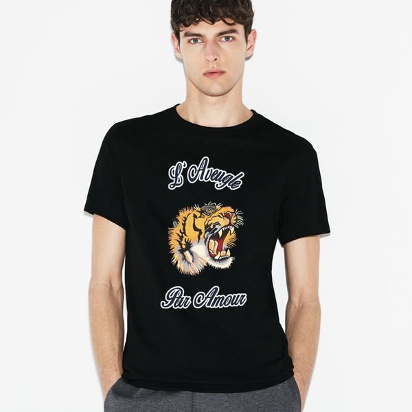 2018 fashion men's tiger print men's t shirt, comfortable and breathable cotton round collar with a man's coat, White;black
2018 fashion men's tiger print men's t shirt, comfortable and breathable cotton round collar with a man's coat, White;black