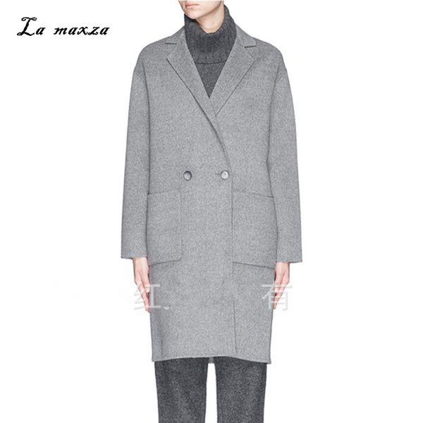 winter wool coat women 2018 warm long coat korean style office fashion elegant streetwear, Black
winter wool coat women 2018 warm long coat korean style office fashion elegant streetwear, Black