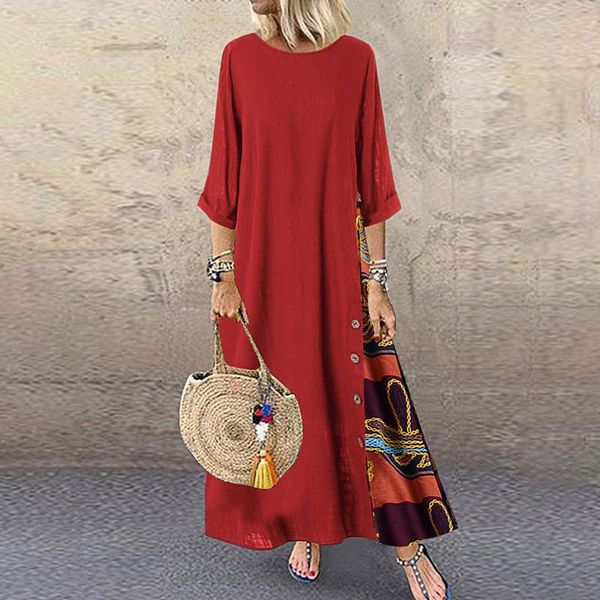 patchwork line dress women plus size 3/4 sleeves o-neck button high low hem vintage robe femme elegant dress vestidos de festa, Black;gray
patchwork line dress women plus size 3/4 sleeves o-neck button high low hem vintage robe femme elegant dress vestidos de festa, Black;gray
