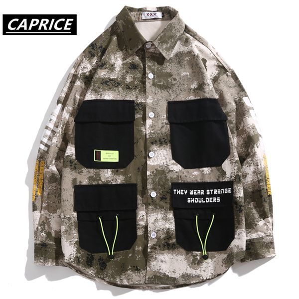 multi pockets patchwork printed men shirts 2019 fashion harajuku casual cotton long sleeve outwear streetwear, White;black
multi pockets patchwork printed men shirts 2019 fashion harajuku casual cotton long sleeve outwear streetwear, White;black