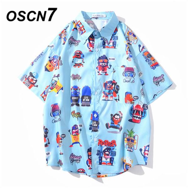oscn7 casual printed short sleeve shirt men street 2020 hawaii beach oversize women fashion harujuku shirts for men 1025, White;black
oscn7 casual printed short sleeve shirt men street 2020 hawaii beach oversize women fashion harujuku shirts for men 1025, White;black