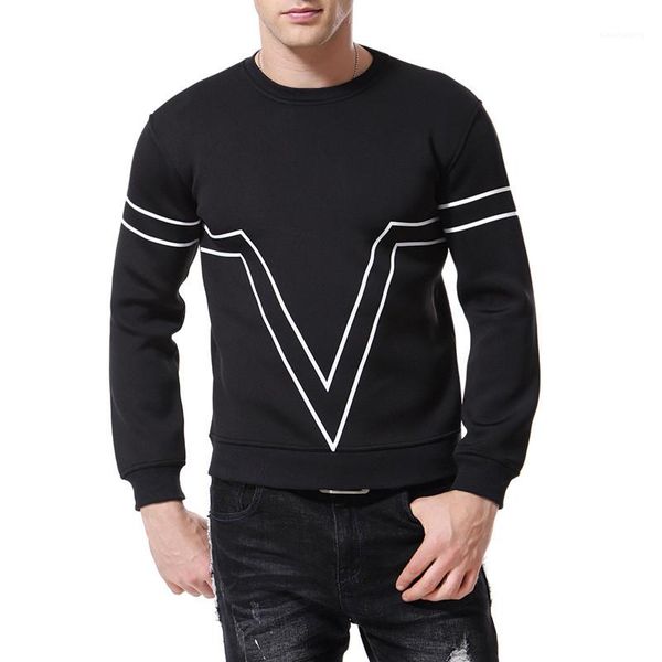 mens designer sweatshirts fashion letter pattern long sleeve mens sweatshirts casual males clothing line print panelled, Black