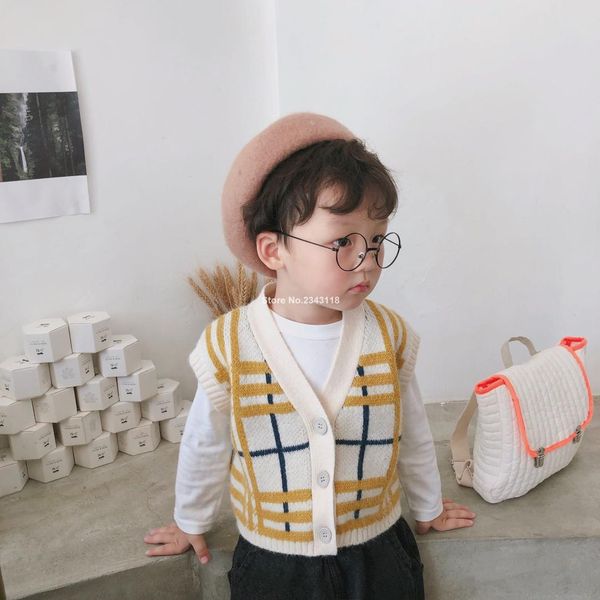 korean style knitted plaid sweater waistcoat for kids sleeveless warm all-match vests clothes, Blue
korean style knitted plaid sweater waistcoat for kids sleeveless warm all-match vests clothes, Blue