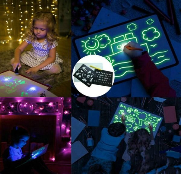 

Draw With Lights Fun And Developing Toy Drawing Board Magic Draw Educational Fluorescent Luminous Board Toy