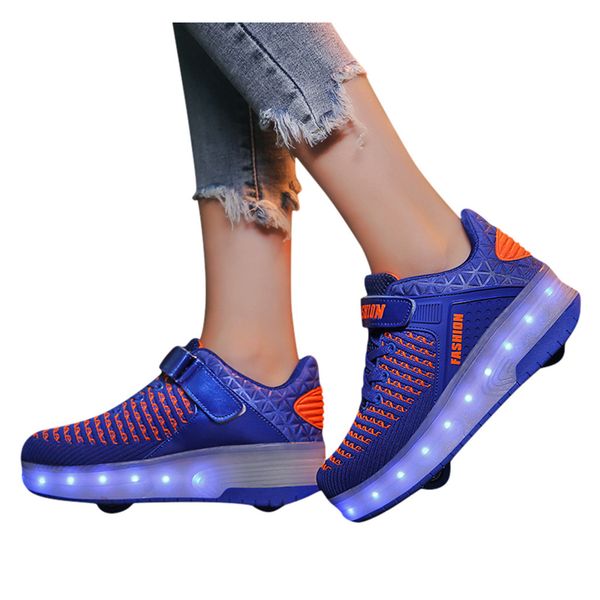 2019 usb charging spring winter new fly woven led children's light-emitting wheel shoes heelys skating pulley shoes two wheels#3, Black
2019 usb charging spring winter new fly woven led children's light-emitting wheel shoes heelys skating pulley shoes two wheels#3, Black