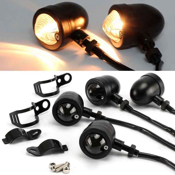motorcycle black bullet turn signal indicator light amber lamp bulb bobber chopper with mount
motorcycle black bullet turn signal indicator light amber lamp bulb bobber chopper with mount