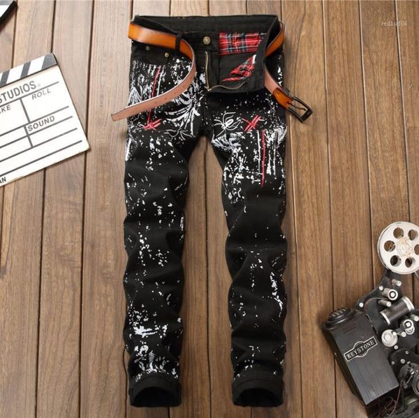 wholesale-newsosoo men's red dragonfly embroidered jeans black skinny casual graffiti printing pants for spring autumn #80011, Blue 
wholesale-newsosoo men's red dragonfly embroidered jeans black skinny casual graffiti printing pants for spring autumn #80011, Blue