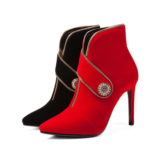 wetkiss new winter ankle boots pointed toe flock footwear zip crystal female boot fashion wedding shoes women 2020 red mx200324, Black
wetkiss new winter ankle boots pointed toe flock footwear zip crystal female boot fashion wedding shoes women 2020 red mx200324, Black