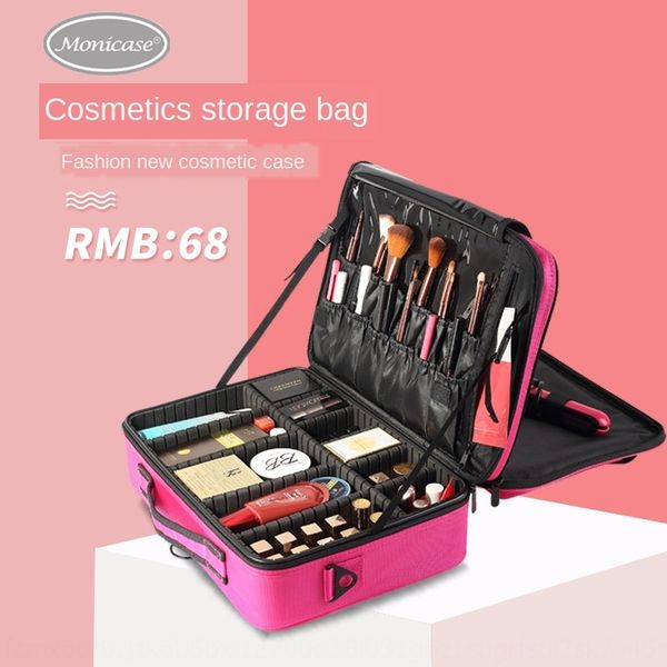 large 4-layer makeup tattoo beauty salon makeup portable storage cosmetic cosmetic bag cosmetics storage bag, White