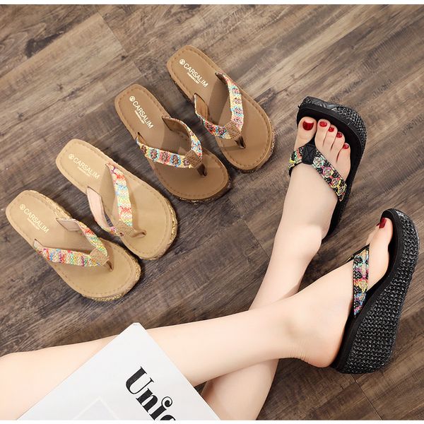 2019 new high-heeled seaside leisure and holiday sandals womens summer fashion wear non slip beach shoes and slippers, Black
2019 new high-heeled seaside leisure and holiday sandals womens summer fashion wear non slip beach shoes and slippers, Black