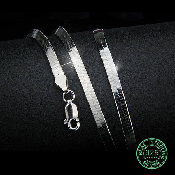 925 sterling silver men necklace flat thin snake chain 3-4mm women girl gift trendy chain classic party new good
925 sterling silver men necklace flat thin snake chain 3-4mm women girl gift trendy chain classic party new good