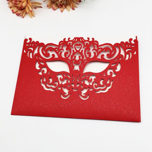 25pcs / lot hollow laser cut mask pattern envelope wedding invitation cards engagements business fancy dress invitation cards, Black
25pcs / lot hollow laser cut mask pattern envelope wedding invitation cards engagements business fancy dress invitation cards, Black
