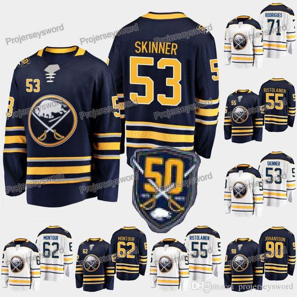 Buffalo Sabres 50th Anniversary 53 Jeff Skinner 55 Rasmus Ristolainen 62 Brandon Montour 71 Evan Rodrigues 90 Marcus Johansson Hockey Jersey
Buffalo Sabres 50th Anniversary 53 Jeff Skinner 55 Rasmus Ristolainen 62 Brandon Montour 71 Evan Rodrigues 90 Marcus Johansson Hockey Jersey