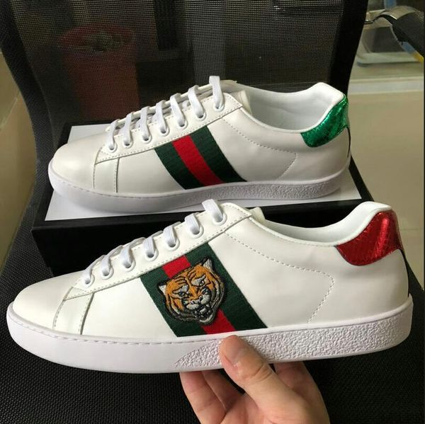 Top Quality Designer Shoes stripes Embroidered Tiger head Mens Womens ACE white Genuine Leather Sneakers Luxury Brand Casual Shoes for sale
Top Quality Designer Shoes stripes Embroidered Tiger head Mens Womens ACE white Genuine Leather Sneakers Luxury Brand Casual Shoes for sale