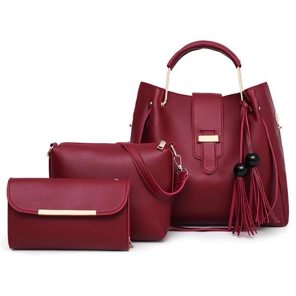 3pcs/sets women handbags pu leather shoulder bags female large capacity casual tote bag tassel bucket purses handbags sac femme
3pcs/sets women handbags pu leather shoulder bags female large capacity casual tote bag tassel bucket purses handbags sac femme