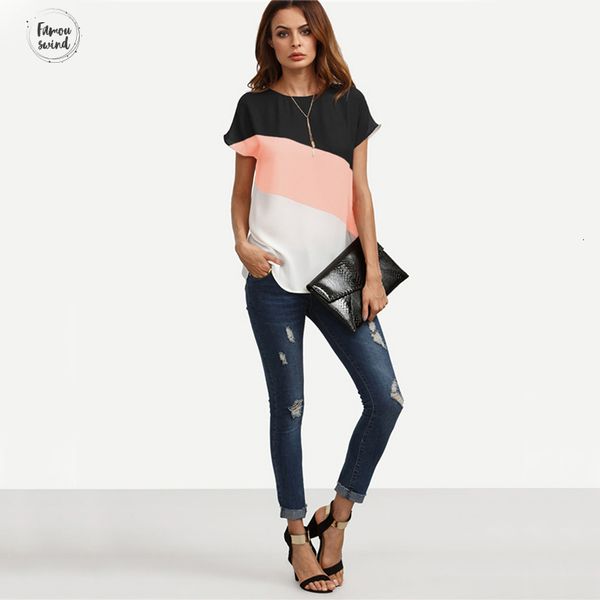 cut blouse sew patchwork workwear color block casual blouse multicolor short sleeve women summer and, White
cut blouse sew patchwork workwear color block casual blouse multicolor short sleeve women summer and, White