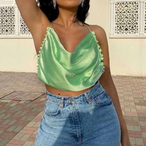 selling women crop summer green halter backless short camisole vest cropped femininob ropa de mujer w4, White
selling women crop summer green halter backless short camisole vest cropped femininob ropa de mujer w4, White